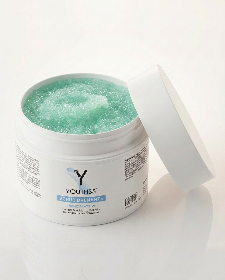 Scrub Drenante Youthss - Texture cristalli sale barattolo aperto