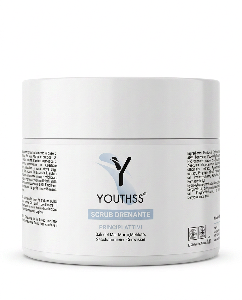 Scrub Drenante Youthss 200ml - Sali del Mar Morto Made in Italy